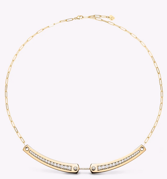 Tuxedo Mood Necklace in Yellow Gold