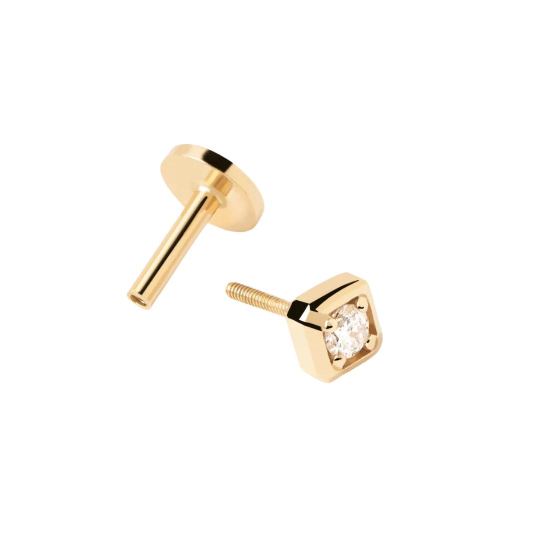 Diamond and gold Ava Single Earring