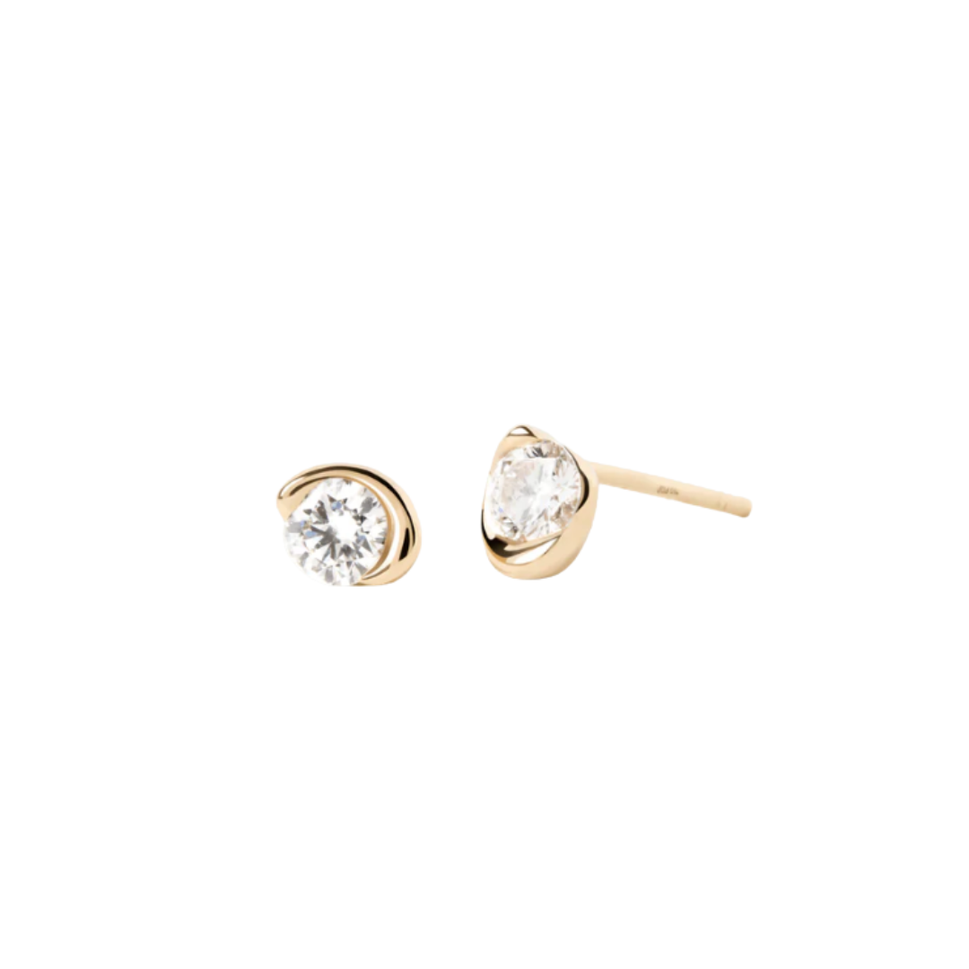 Diamonds and gold Delia stud earrings