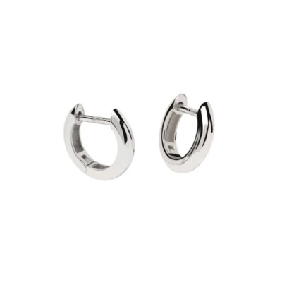 White Gold Bold Mini Hoops