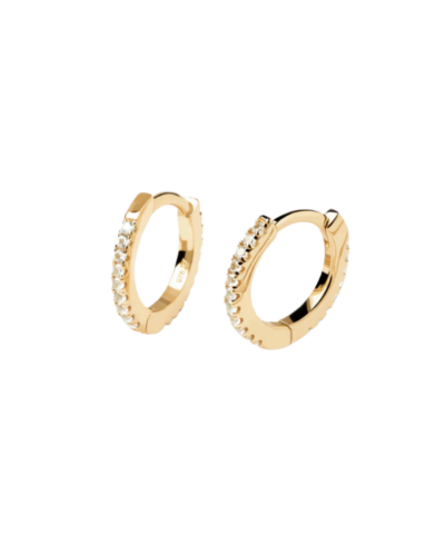 White Mini Hoops Silver
