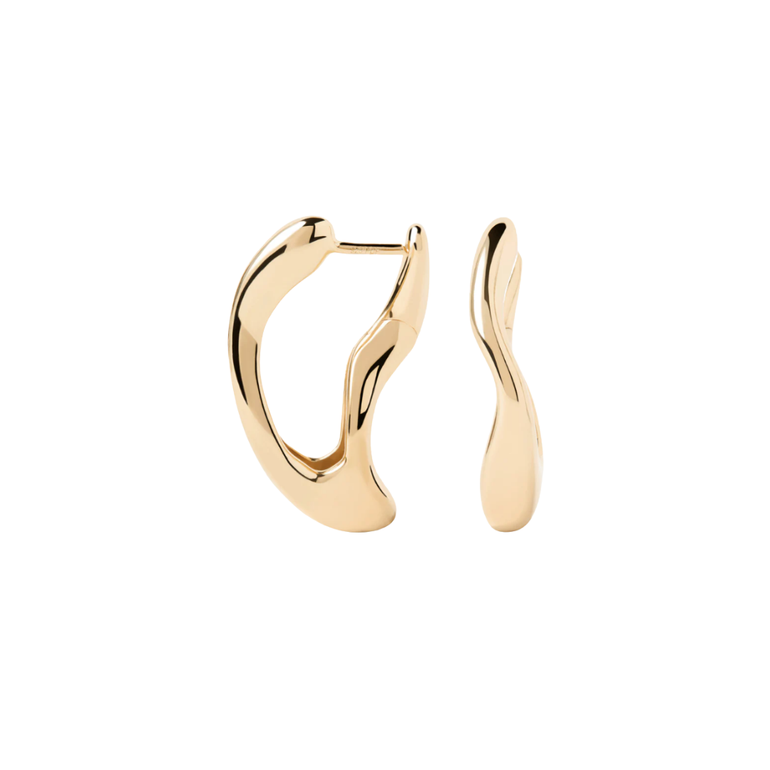 PDPAOLA's 18k gold-plated and sterling silver Sense hoop earringsPavé Twist hoops