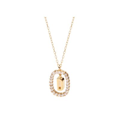 Diamonds and Gold Letter D Necklace