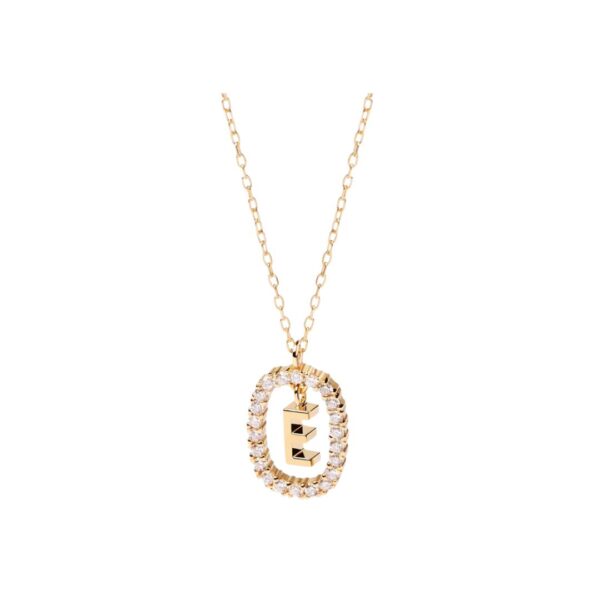 Diamonds and Gold Letter E Necklace