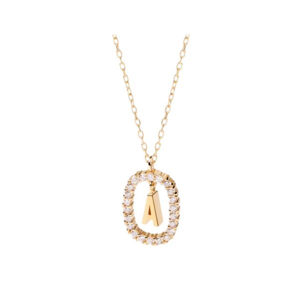 Diamonds and Gold Letter A Necklace