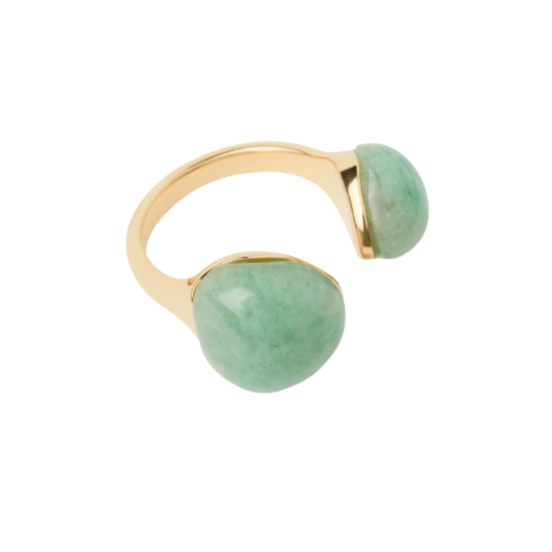 Green aventurine Gravity ring, Size 5.5