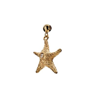18KYG Plated Sterling Silver Starfish Charm