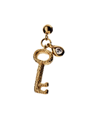 18KYG Plated Sterling Silver Key CharmKey charm