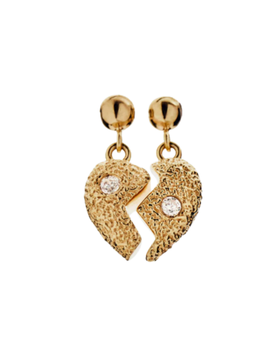 18KYG Plated Sterling Silver Split Heart CharmSplit heart charm