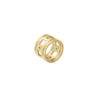 18K YELLOW GOLD NAVARRA WIDE RING