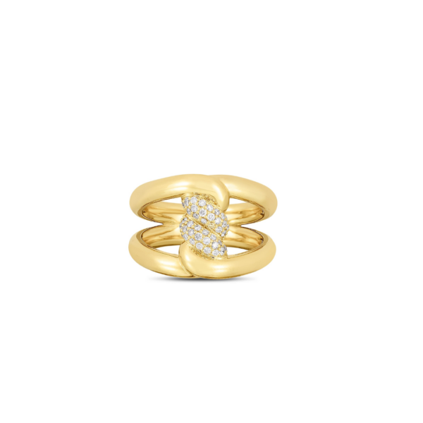 18K YELLOW GOLD CIALOMA DIAMOND SINGLE KNOT RING