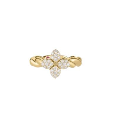 18K YELLOW GOLD LOVE IN VERONA DIAMOND TWIST RING