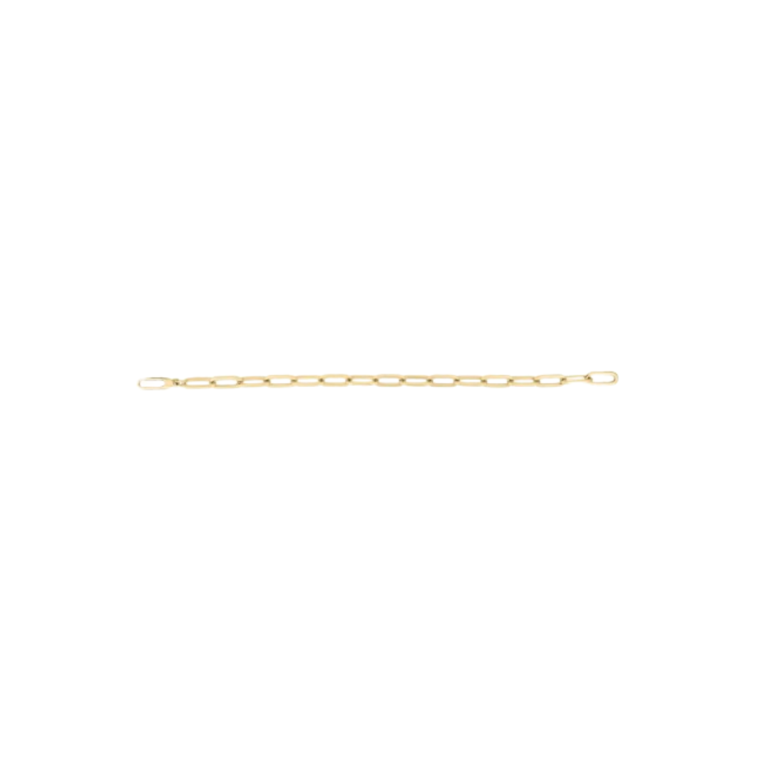 Designer Gold Yellow Gold Paper Clip Link Bracelet Length 8""