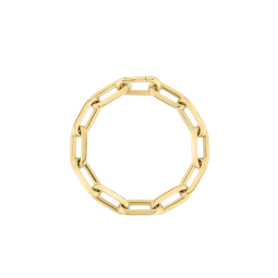 18K YELLOW DESIGNER GOLD THICK PAPERCLIP BRACELET