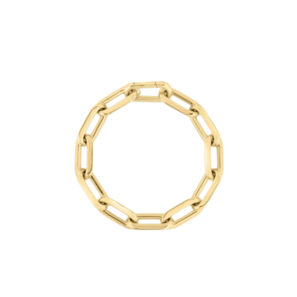 18K YELLOW DESIGNER GOLD THICK PAPERCLIP BRACELET