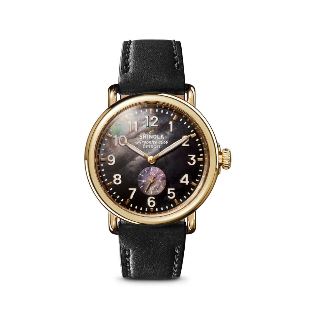 Runwell 41mm Mother of Pearl Black Dial Quartz Watch