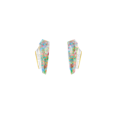 Crystal Haze Shard Slimline Cuff Earrings