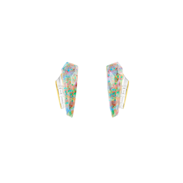 Crystal Haze Shard Slimline Cuff Earrings