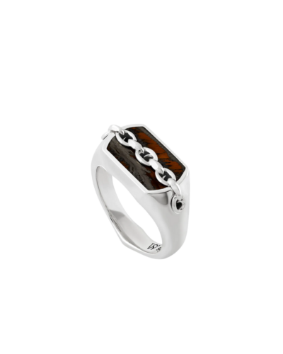 Inline Signet Ring Tiger Iron Size 8