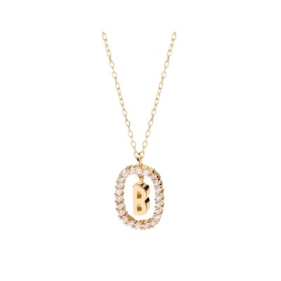 Diamonds and Gold Letter B Necklace