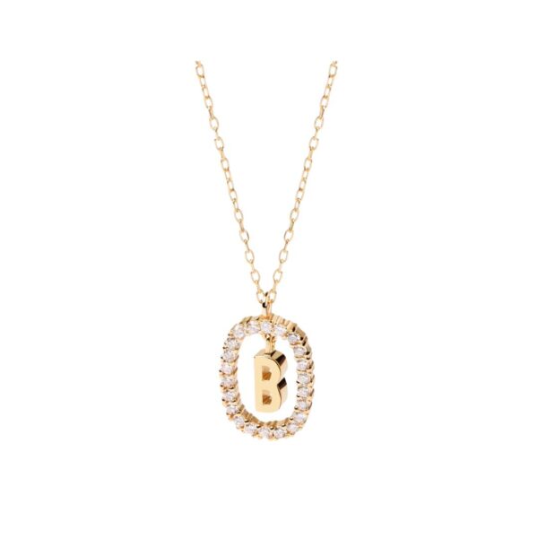 Diamonds and Gold Letter B Necklace