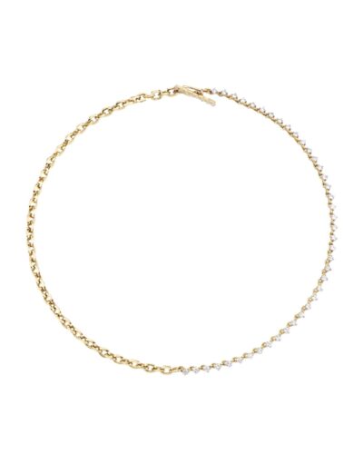 XS Link and Eclat Diamond Tennis Necklace, 18KYG