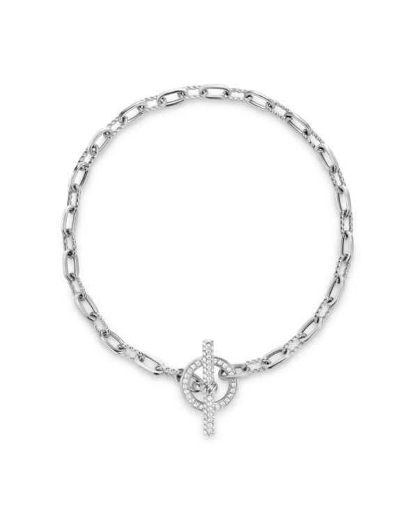 DY Madison Toggle Chain Bracelet in Sterling Silver with Diamonds