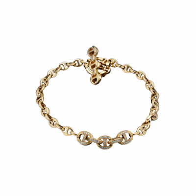 3mm Five Link Pave Bracelet, size 7.75