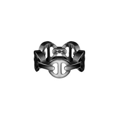 Brute Sterling Silver Tri-Link Ring, size 12