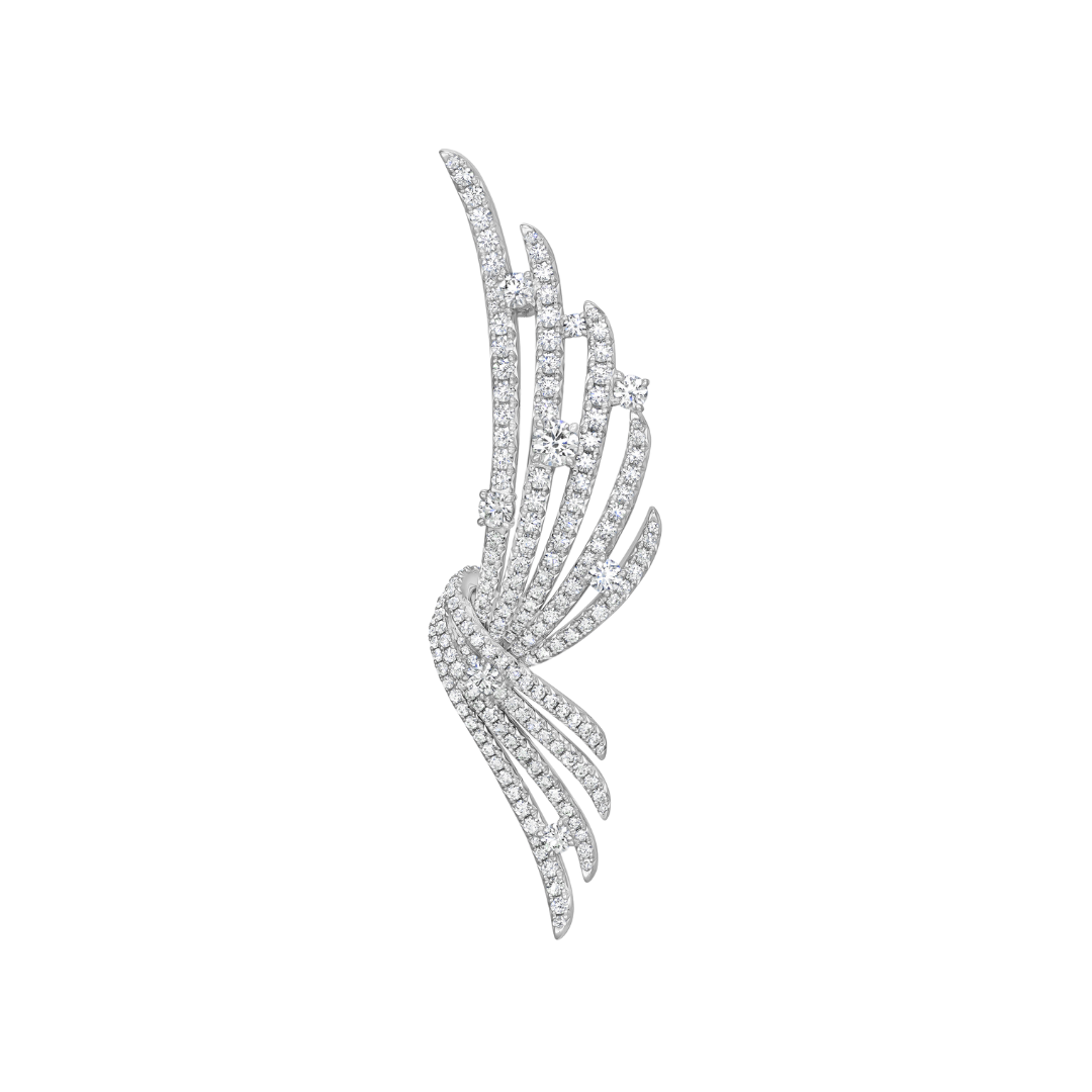 Vela French Cut Pavé Convertible Brooch