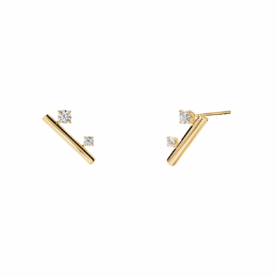 Barre Floating Diamond Climber Earrings