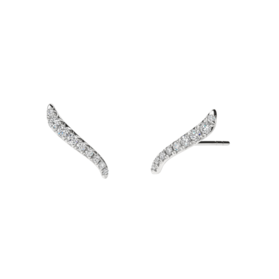Vela French Cut Pavé Diamond Climber Earrings