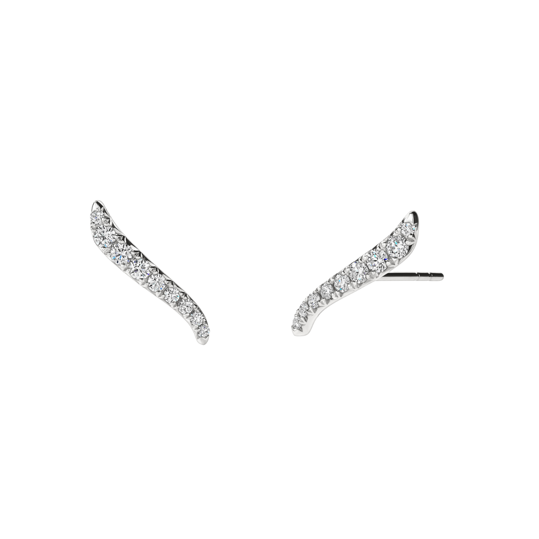 Vela French Cut Pavé Diamond Climber Earrings