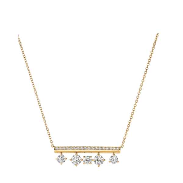 Barre Floating Diamond Pavé Pendant Necklace