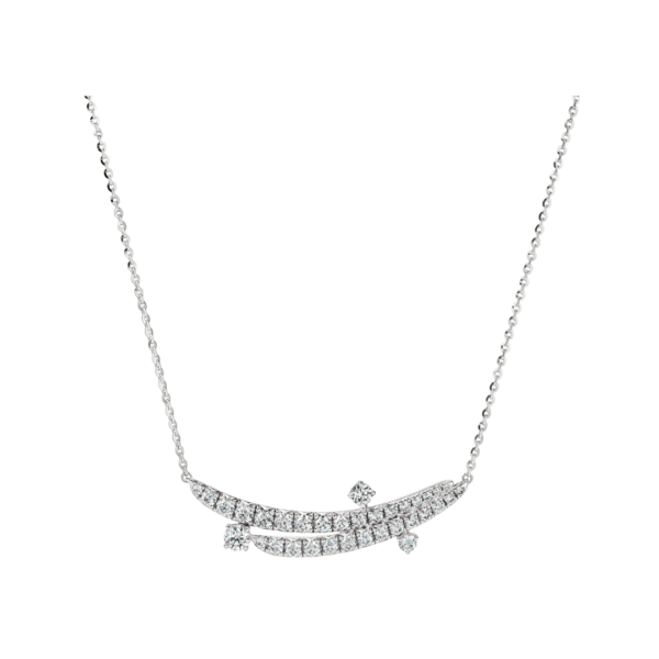 Vela French Cut Pavé Floating Diamond Pendant Necklace