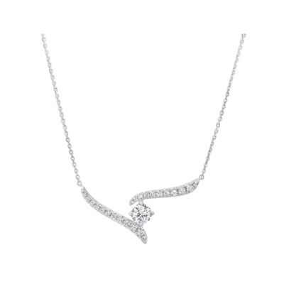 Hearts on Fire Vela Crossover Diamond Pendant On 18 Inches ChainVela Crossover Pendant