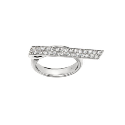 Inside/Out Elongated Diamond Flip Ring, Size 7