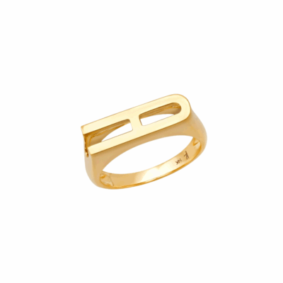 Helena Rose's 14KYG Classic Chunky Letter A Initial Ring in Size 7.5