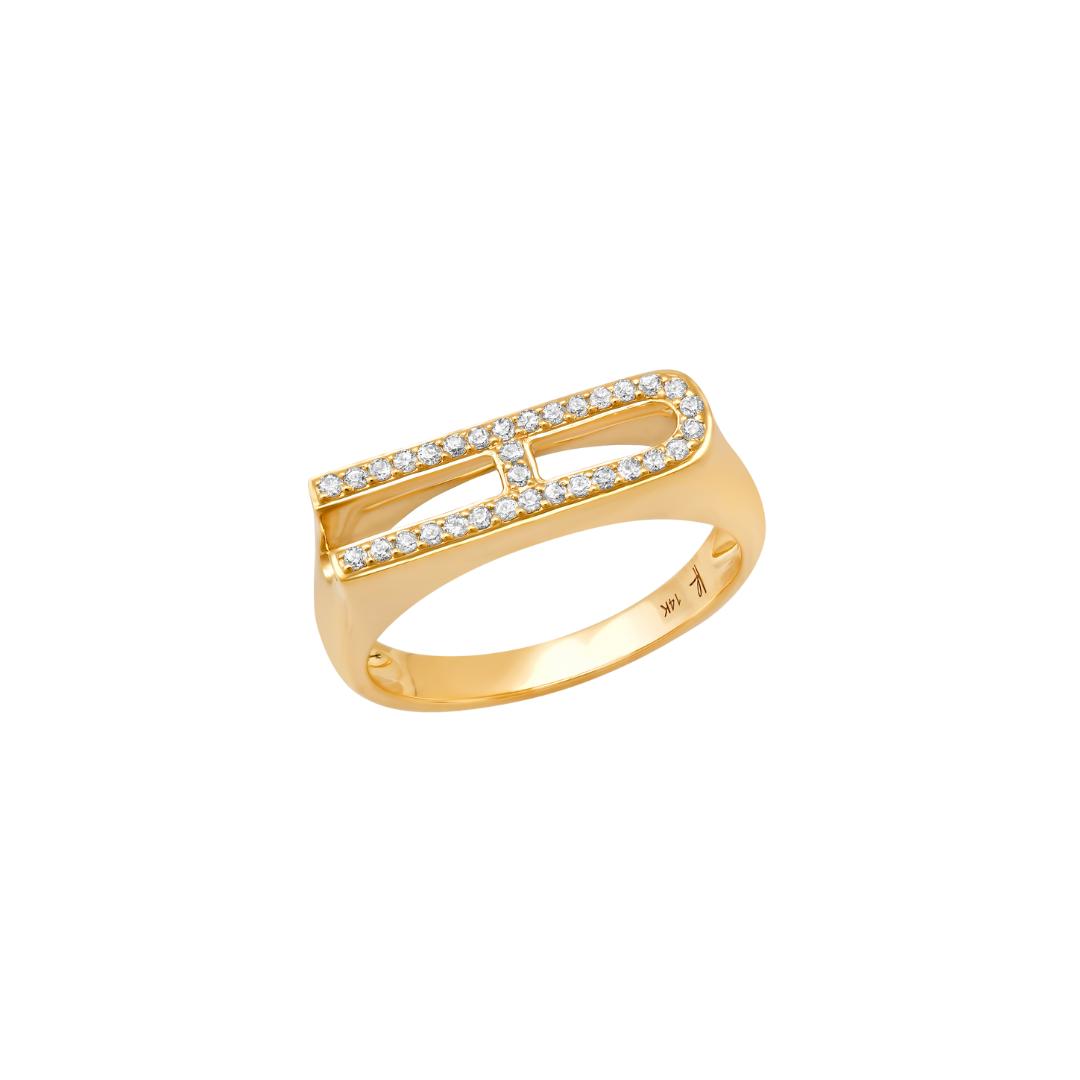 Pavé Initial A Ring, Size 7.5