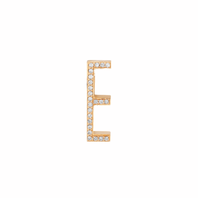 Helena Rose's 14KYG Diamond Pave Chunky Letter E Initial Charm