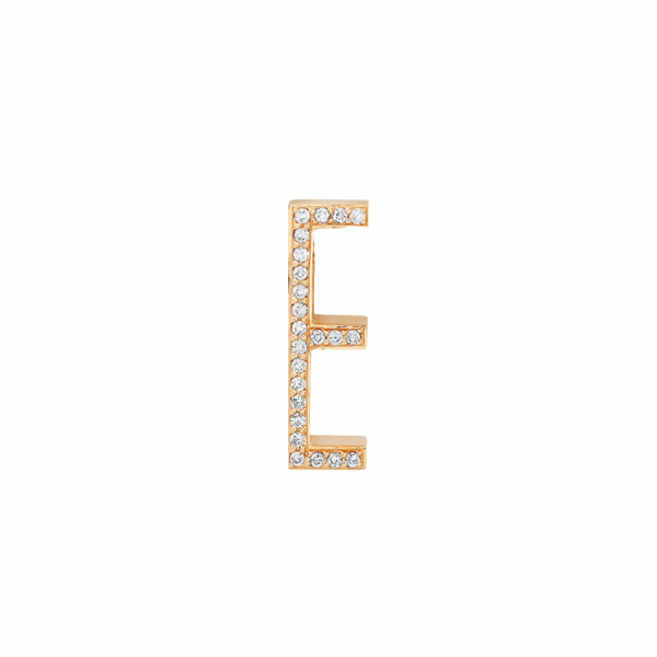 Helena Rose's 14KYG Diamond Pave Chunky Letter E Initial Charm