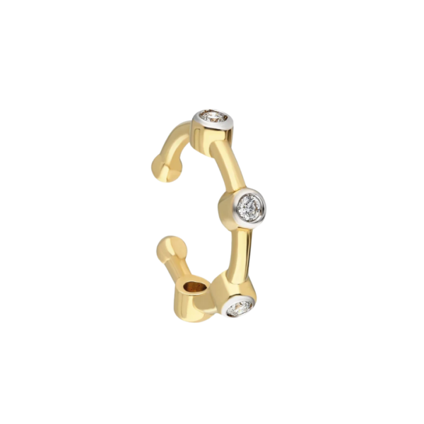 Four Bezel-Set Diamond Ring Ear Cuff