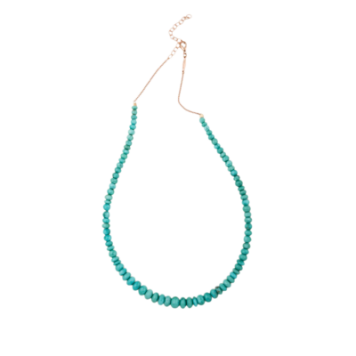 Small Graduated Turquoise Beaded Necklace