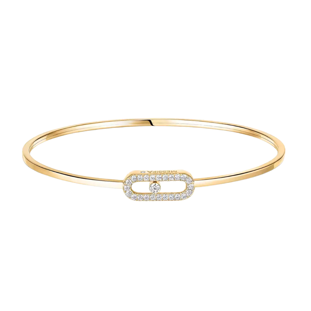 Move Uno Flex Bangle with Pavé Diamonds in 18K Yellow Gold