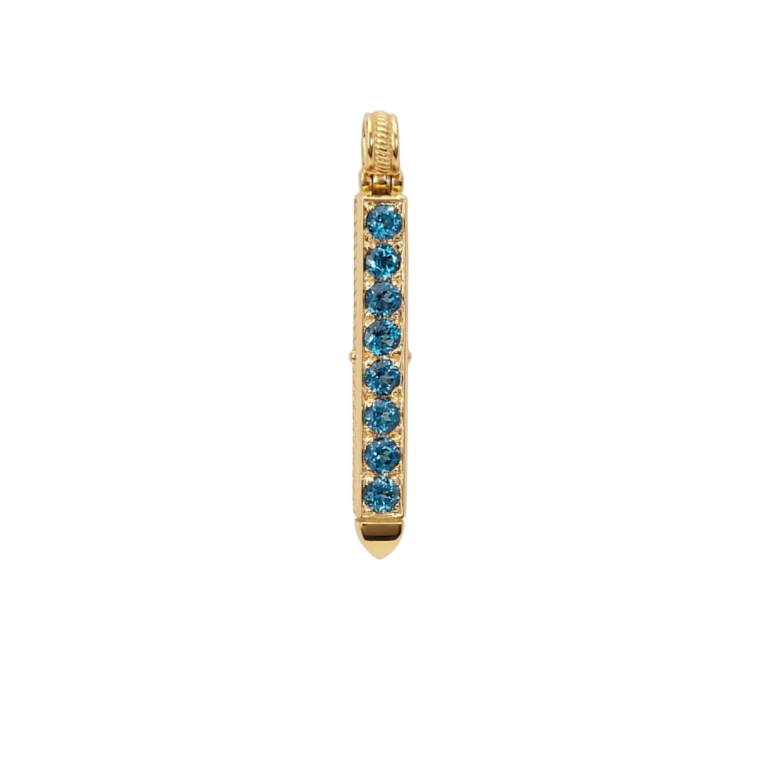 18KT Gold London Blue Tropaz Pendant