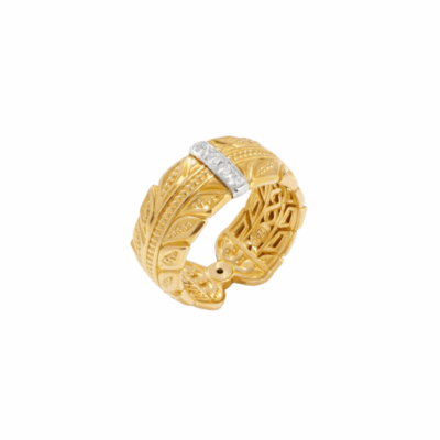 Kavafi 18ktg Dia VVS + Blue Diamond Ring, size 10
