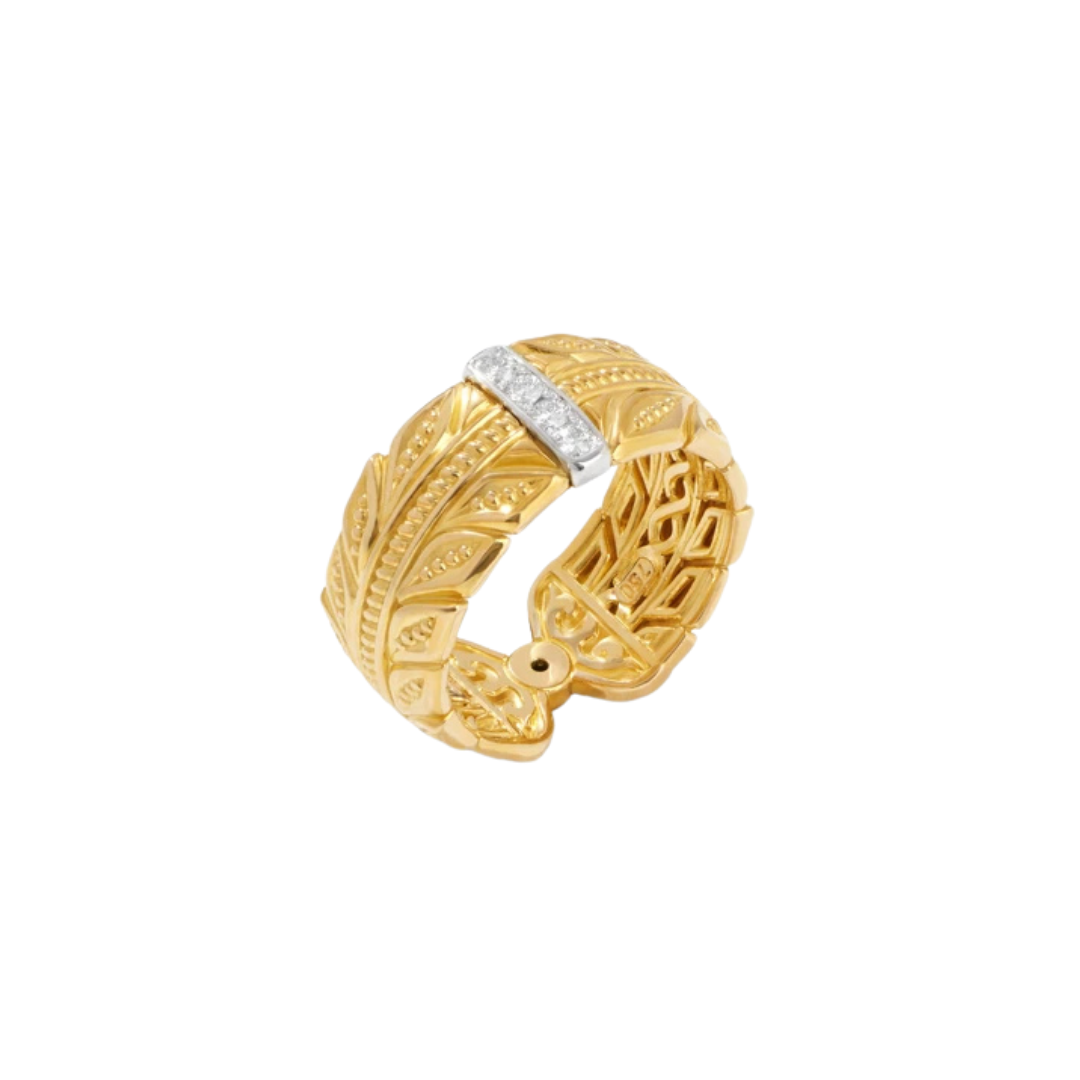 Kavafi 18ktg Dia VVS + Blue Diamond Ring, size 10