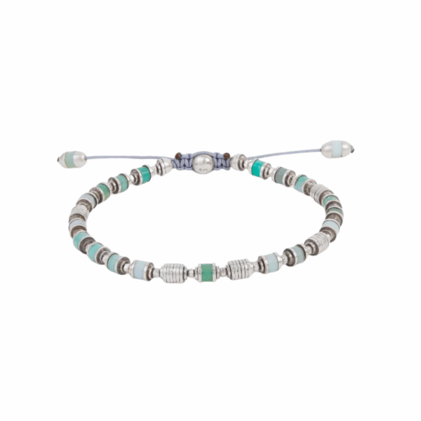 Saguaro Bracelet with Chrysoprase Gemstones and Sterling Silver Beads