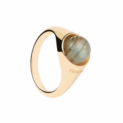 Labradorite Moon Ring