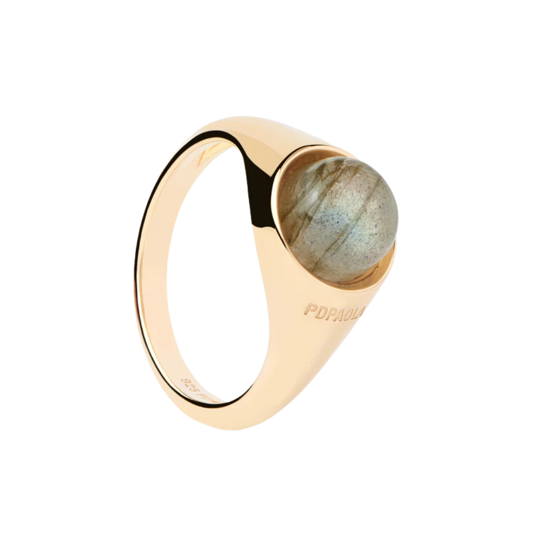 Labradorite Moon Ring, szie 9